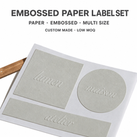 Ensemble d'étiquettes en papier gaufré multi-tailles, autocollants adhésifs personnalisés avec texture pour emballage cadeau et image de marque, faible MOQ