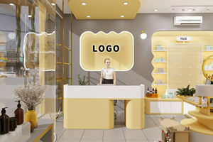 ชั้นวางเครื่องสำอางดีไซน์แสดงเครื่องสำอางที่เคาน์เตอร์ดูแลผิว - Product Image 4