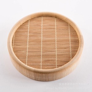 Tapis ronds en bambou, tapis à thé, tapis à collation, support de présentation de bijoux, couleur carbonisée, origine Anji, 50g ZD0007 - Product Image 4