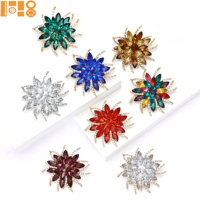 Broches de luxe en alliage de grande taille avec strass en forme de fleur, broches exquises et créatives pour vêtements féminins, épingle à plante, cadeau de fête ou de mariage