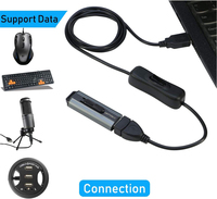 Cable de tira led de CC con interruptor USB, cable macho a hembra con interruptor de 1/2"