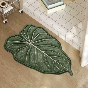 Bathroom Mat Leaf Shape Absorbent Washable For Bathroom Shower Room <b>Door</b> Rug Novelty Design - Product Image 3