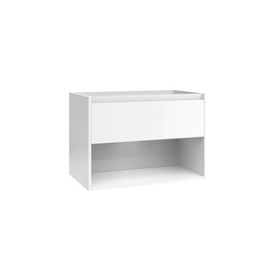 Mueble de Diseño Moderno VENTO Blanco Brillante/Roble Natural 60 (Sin Tapa) Hecho en España con 1 Cajón + 1 Estante Abierto - Product Image 1