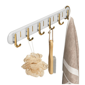 Jiadu Wall Mounted <b>Hooks</b> 7 <b>Hooks</b> Strong Adhesive No Drilling Bathroom Toilet Robe <b>Hooks</b> - Product Image 5