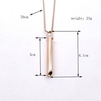 Collier personnalisé Hip hop en acier inoxydable sans décoloration, méditation, respiration, Anti-anxiété, sifflet pour femmes