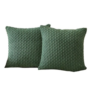 A415 tessuto velluto a coste in velluto a coste Euro cuscino finta fodera per cuscino 16*16 pollici decorativo verde scuro copricuscino <span class=keywords><strong>40x40</strong></span> - Product Image 1