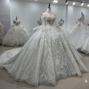 Robe de bal exquise et modeste pour femmes, robes de mariée élégantes, robes de mariée à perles, manches longues, robe de princesse Vestido De Noivas Xs111 - Product Image 3