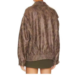 <span class=keywords><strong>Chaqueta</strong></span> de Cuero con Cuello Camisero Grueso Marrón para Hombre LEDUO, <span class=keywords><strong>Chaqueta</strong></span> de Cuero con Cremallera y Botones, Cortavientos, Personalizada para Otoño, Unisex - Product Image 4