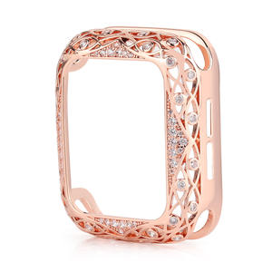 Coque de luxe en cuivre sculpté Tschick pour <span class=keywords><strong>Apple</strong></span> <span class=keywords><strong>Watch</strong></span> 44/40 mm 42/38 mm, avec strass, pour iWatch Series 7 <span class=keywords><strong>SE</strong></span>/6/5 45 mm 41 mm - Product Image 3