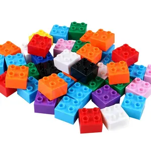 Nhựa Xây Dựng Đầy Màu Sắc Khối 2*2 Gạch DIY Mảnh Cổ Điển Kích Thước Lớn 4Dot Gạch Đồ Chơi - Product Image 1