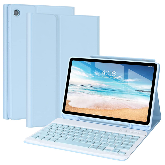 New P613 P619 Leather Cover S Pen Slot BT Wireless USB Magnetic Detachable Keyboard Case for Tab S6 Lite