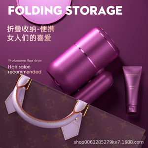 Super Factory Foldable Hair Dryer Dc Motor High Power Home Salon Use With <b>Diffuser</b> And Nozzle Attachments - Product Image 2