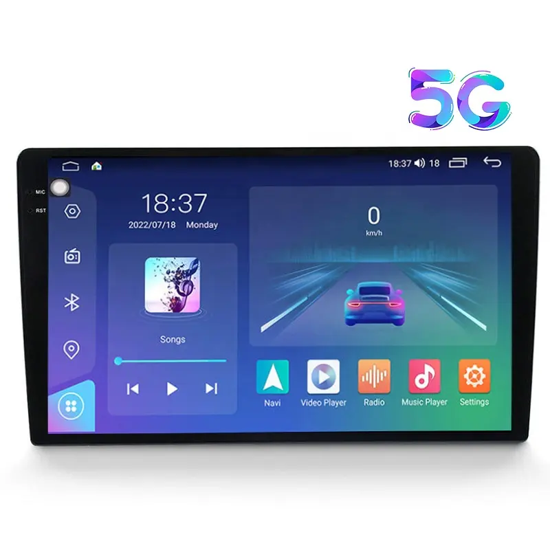 Autoradio Radio Mobil 2 Din, Layar 4Gb QLED DTS DSP Sistem Navigasi Audio Kartu Sim 5G Pemutar Dvd Mobil 8 Core Stereo Mobil Android