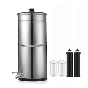 Top vente 304 acier inoxydable extérieur et camping système de filtre à eau par gravité Filtration d'alimentation en eau 9L seau purificateur d'eau