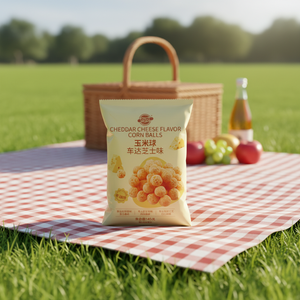 Bolas de Maíz <span class=keywords><strong>con</strong></span> Queso <span class=keywords><strong>Cheddar</strong></span> Listas para Comer, Dulces y Ricas, Sin Grasas Trans, Snack Inflado, OEM, Marca Privada, Venta al por Mayor, Conveniencia para Supermercados - Product Image 5