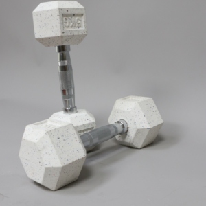 Ensemble d'haltères hexagonales en caoutchouc blanc de haute qualité sans odeur, 5 kg, pour entraînement complet du corps et musculation - Product Image 6
