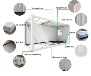 Low Price Light Steel Prefab Container Office Modular Flat Pack Container House Storage Detachable Container House 20ft 40ft