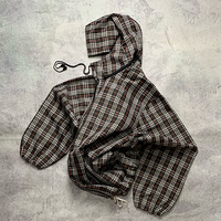 Vestes coupe-vent en nylon imperméables personnalisées pour hommes, imprimé écossais, avec fermeture éclair, pour l'extérieur