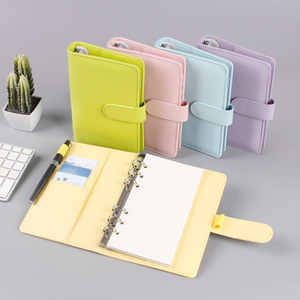 a5 a6 PU leather cash organizer budget ring binder notebook cover 3-in-1 money saving binder