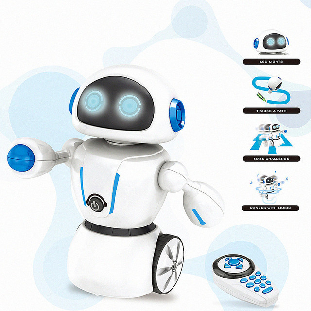 AiJH Smart Cartoon Intelligent Programming Robot Chassis Educational Remote Control Toy for Kids Battery Operated Robot
