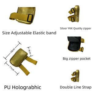 กระเป๋าห้อยขาโฮโลแกรมสีทองกระเป๋าต้นขาผู้หญิงกระเป๋าใส่โทรศัพท์กันน้ำพร้อมสายรัดสำหรับผู้หญิง - Product Image 6