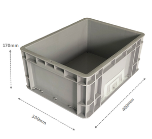 Custom Logo Warehouse Workshop Storage Boxes Crates Stackable Plastics PP Euro Box Solid Box Rectangle Eurobox