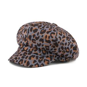 Béret de visage américain européen d'été pour femmes pour <span class=keywords><strong>Amazon</strong></span> Cross-Border Duck Tongue Painter Hat Leopard Zebra Print Octogonal Cap - Product Image 6