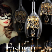 Lustre suspendu en cristal transparent en verre de vin, design italien moderne, éclairage d'intérieur, luminaire décoratif de plafond, idéal pour un Restaurant, un pub ou un bar