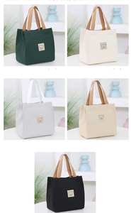 <span class=keywords><strong>Sac</strong></span> à lunch pour femmes <span class=keywords><strong>sac</strong></span> à main isolé petite boîte à lunch en toile pour le travail fourre-tout avec poignée <span class=keywords><strong>sac</strong></span> de <span class=keywords><strong>repas</strong></span> écologique pour l'école - Product Image 3