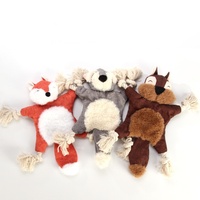 Jouets pour chiens en peluche à saveur de poulet, écologiques, imperméables, en gros d'usine, mignons, en stock, modèle LC 0001, écureuil, renard