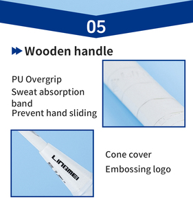 Raquette de badminton Emei modèle blanc en fibre de carbone 4U - Product Image 3