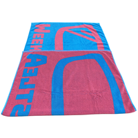 Serviettes de plage jacquard avec logo personnalisé, serviettes de bain luxueuses et douces, serviettes de piscine en coton tissé velours, qualité économique.