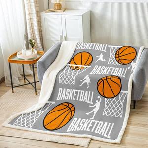 <b>Pink</b> Basketball Court Scene Flannel <b>Blanket</b> <b>Throw</b> <b>Blanket</b> Nap <b>Blanket</b> Breathable Skin Friendly for Home Office Nap Custom Print - Product Image 2