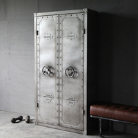 Armoire de Rangement Vestiaire Industrielle en Métal de Fer Vieilli