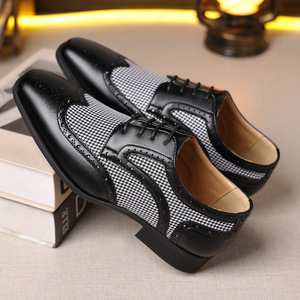 Zapatos <span class=keywords><strong>Oxford</strong></span> de Cuero Casuales para Hombre con Cordones a Cuadros para Negocios y Fiestas - Product Image 6