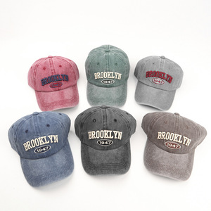 Gorra de Béisbol de Algodón Lavado Estilo Vintage Brooklyn 1947, Bordada, Unisex, Tipo Denim - Product Image 2