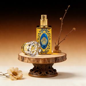Flacon de parfum de luxe de style arabe 30 ml, sculpté et doré, avec bouchon en cristal, pour huiles essentielles du Moyen-Orient, vaporisateur de brume parfumée - Product Image 4