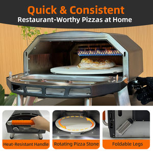 Medidor de temperatura Mini <span class=keywords><strong>horno</strong></span> de pizza para hornear eficiente y preciso con <span class=keywords><strong>piedra</strong></span> giratoria - Product Image 2