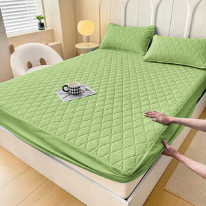 A prueba de polvo, Sábana bajera impermeable, Funda de colchón, resistente a la orina, Color sólido clásico, <span class=keywords><strong>colcha</strong></span> cómoda para el hogar - Product Image 3