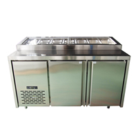 Table de préparation pour pizza et sandwichs, vente d'usine d'origine, réfrigérée, réfrigérateur intégré, commande numérique, 2 étagères, dégivrage automatique