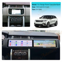 Reproductor Multimedia para Automóvil con Pantalla Dual Android de 15.5 Pulgadas y Carplay para Land Rover Range Rover Sport L494 2013-2017, Unidad Principal con Dos Pantallas QLED