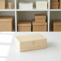 Boîte en bois de pin naturel non finie, bon marché, pour rangement et emballage