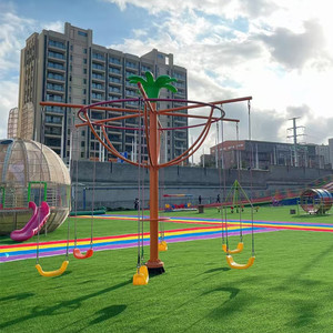 ชิงช้าตาข่ายหมุนสีแดงไม่ขับเคลื่อนด้วยพลังงานอุปกรณ์สนุกเก้าอี้แขวนในระดับสูงเก้าอี้ชิงช้าบันเทิงกลางแจ้งชมวิว - Product Image 3