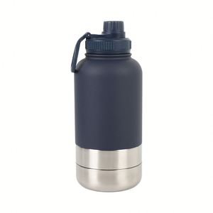 Custom Logo 3 in 1 Pet Travel <b>Water</b> <b>Bottle</b> with Dual Bowls 304 Stainless Steel Dog Feeder Promotional Gift - Product Image 6