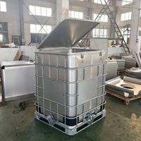 Cuve de stockage personnalisée de 1000 L avec couvercle, certifiée UN, étanchéité fiable, résistante à la corrosion, en acier inoxydable 316
