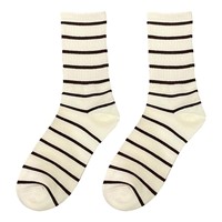 Dayin Marque Femmes Respirant Crew Longueur Chaussettes Rayées Design pour Usage Quotidien Chaussettes Saison Automne Tricoté Logo Personnalisé sur le Corps