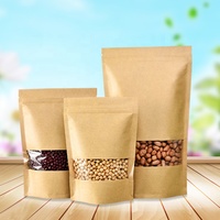 Bolsa de Papel Kraft Reutilizable con Cierre Zip y Ventana para Impresión Digital de Logotipos de Alimentos, Excelente Manejo de Superficies