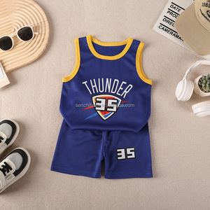 D2089 Ensemble de sport d'été deux pièces pour garçons et filles, imprimé animal, en polyester, short et débardeur de basketball, nouveau style - Product Image 2