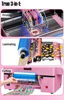 Haolic UV DTF Imprimante Machine Tout en Un Plastifieuse Cutter pour Autocollants Personnalisés Étiquettes Articles Promotionnels Emballages Cadeaux