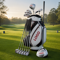 Ensemble de clubs de golf de luxe plaqué or, 13 pièces, coffret de voyage rigide de luxe
